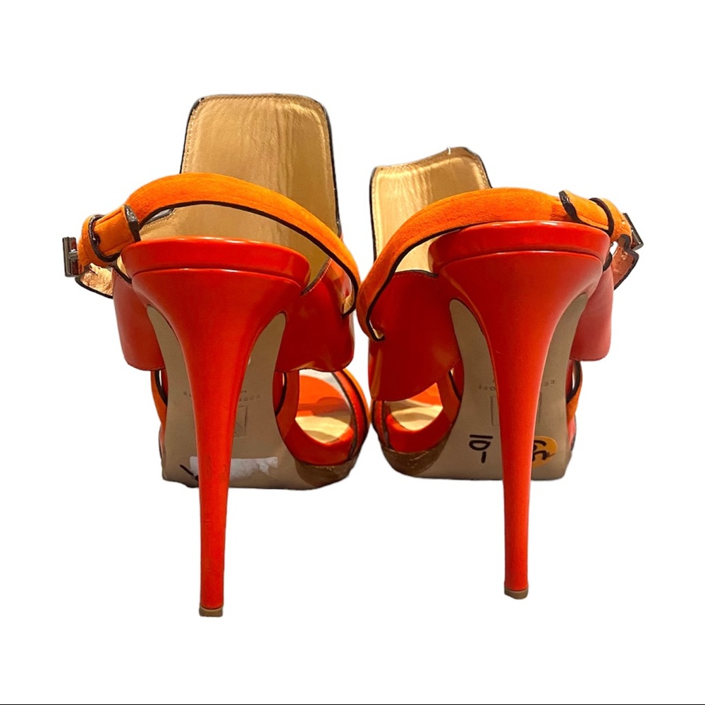 Reed Krakoff Solar Sandal Orange Stilettos Slingbacks Heels Pumps Sandals Sz 6.5 - Picture 5 of 7